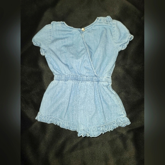 Guess Light Blue Ruffle Denim Romper - Picture 3 of 5